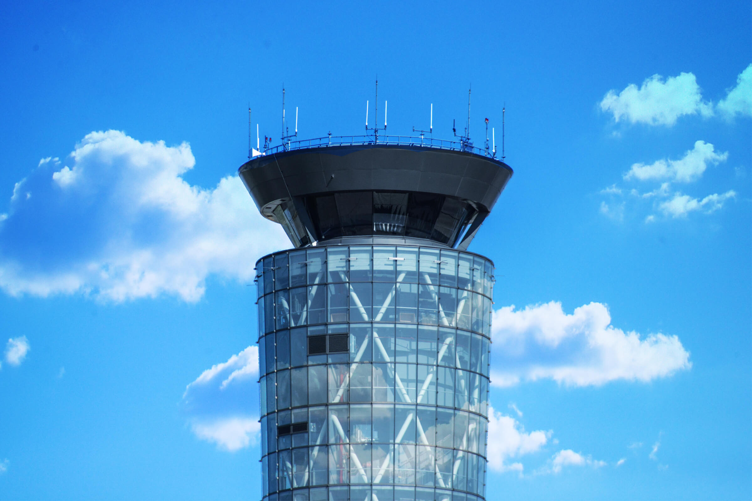 Closeup of the Dayton International Airport Tower